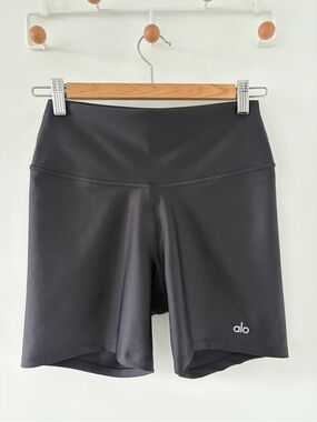 ALO Yoga Black High-Rise Bike Shorts